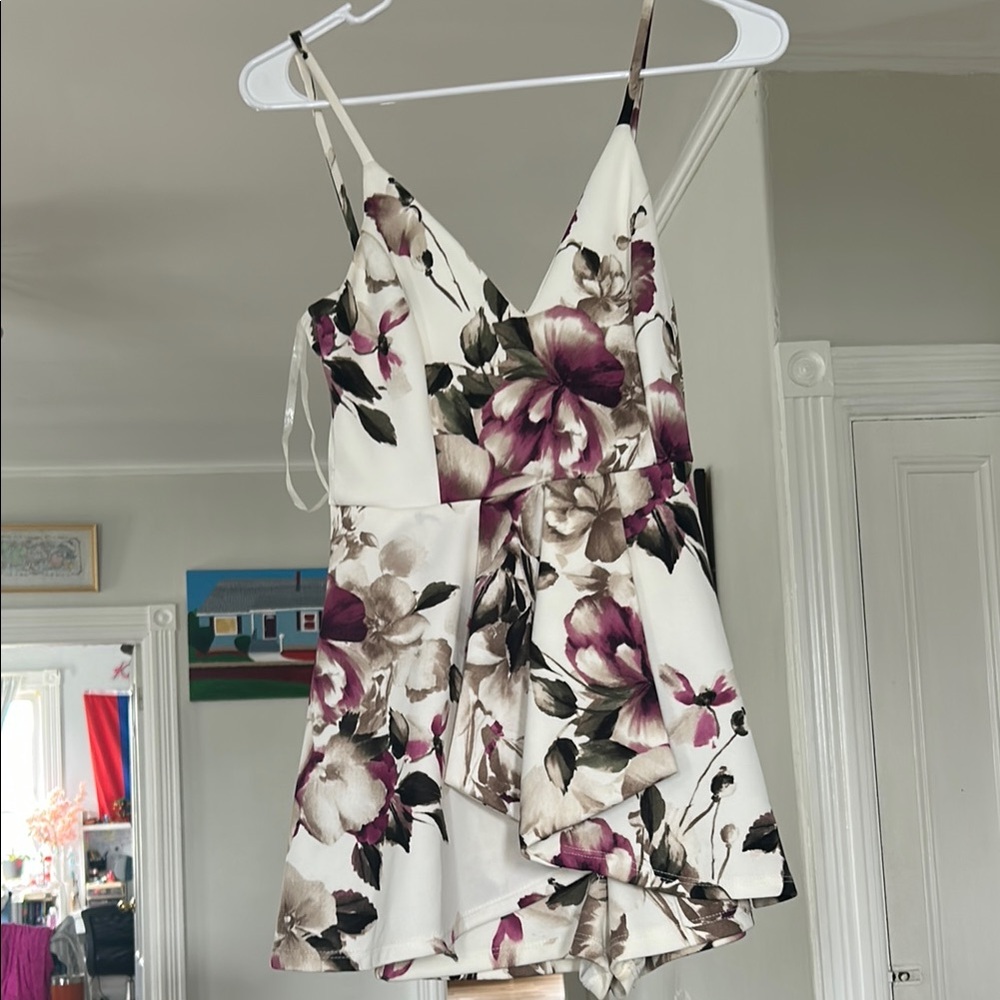 Floral V-Neck Romper WORN ONCE